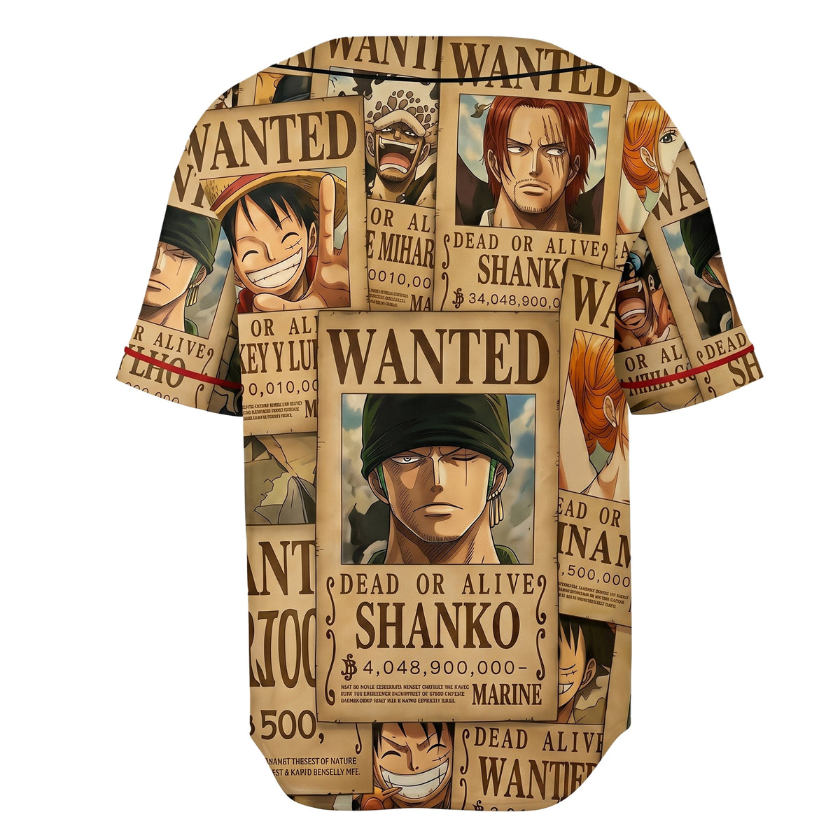 Green Beige Authentic Baseball Jersey — Anime Swordsman Inspired Button Up Jersey — Manga Fan Cospla - Custom Fan Apparel Image 4