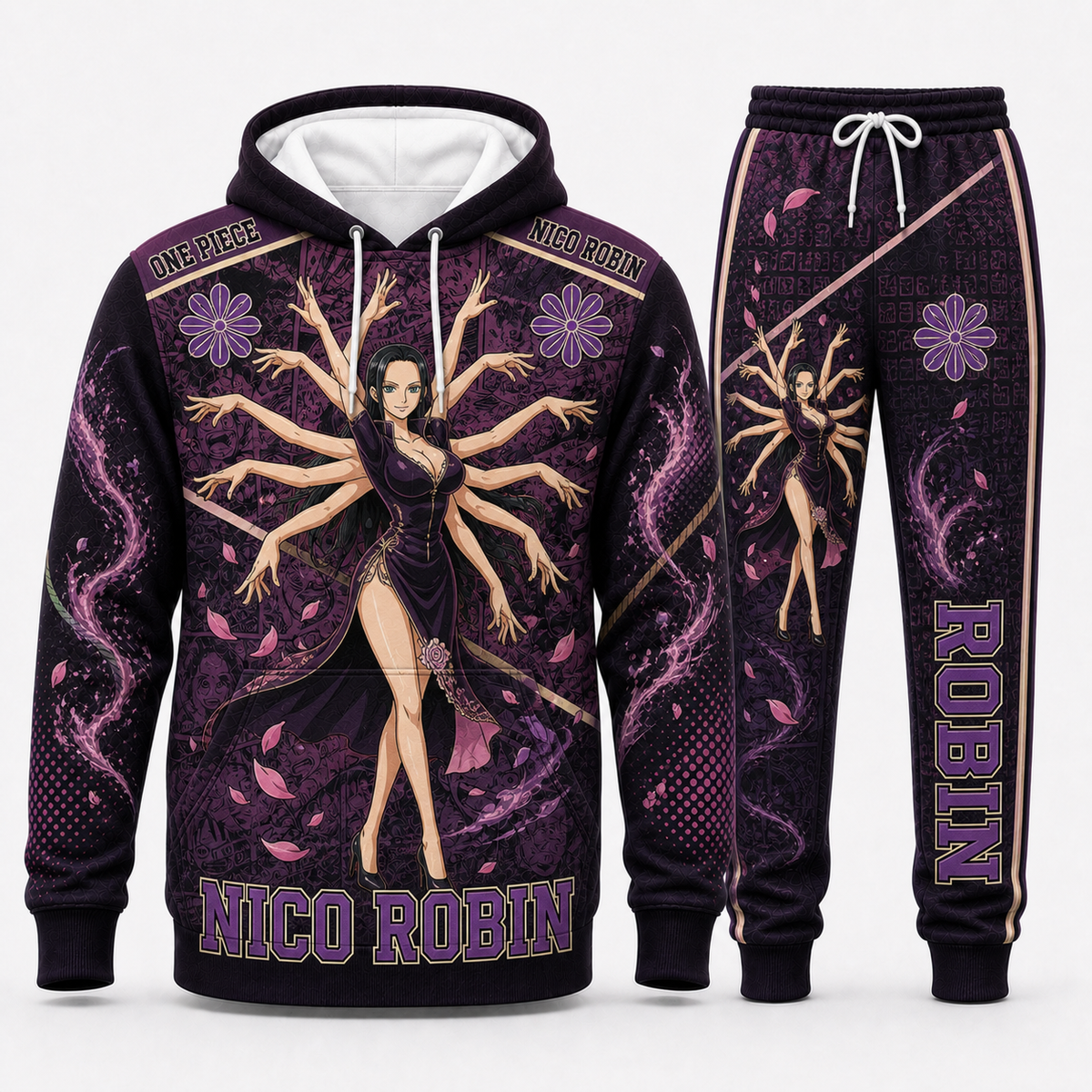 Monster Trio (Luffy, Zoro, Sanji) Hoodie & Sweatpants Tracksuit Set — One Piece Inspired - Custom Fan Apparel Image 4