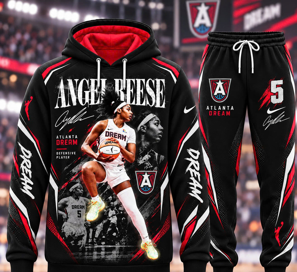 Angel Reese #5 Atlanta Dream Fan Set — Hoodie & Sweatpants Tracksuit | WNBA Basketball Streetwear