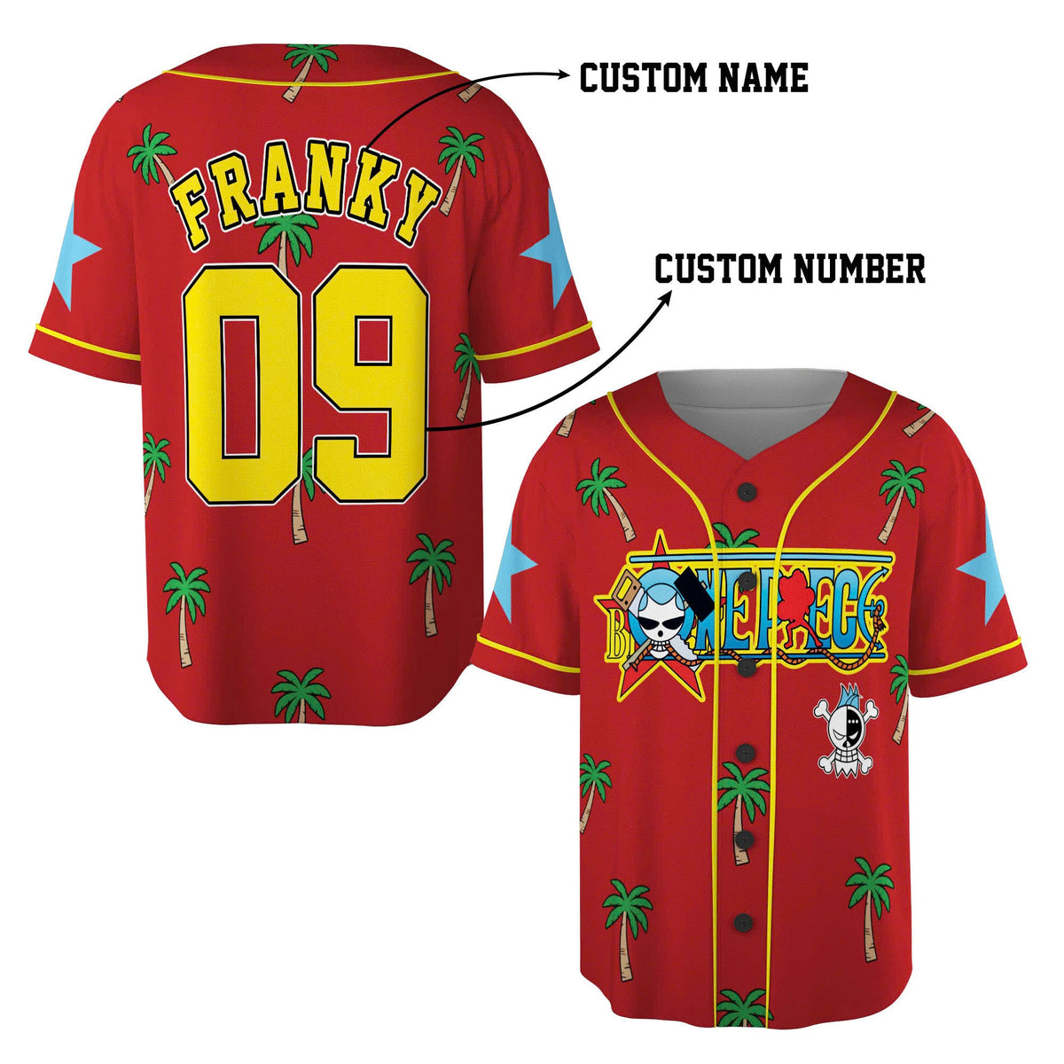 Custom One Piece Baseball Jersey Shirt, Personalized Cosplay Anime Style Team Uniform, Sports Fan Gi - Custom Fan Apparel Image 5