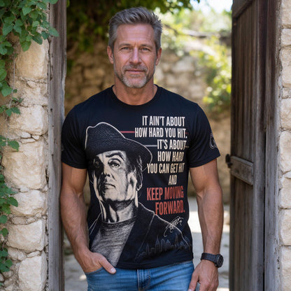 Keep Moving Forward – Vintage Fighter Graphic T-Shirt - Custom Fan Apparel Image 2