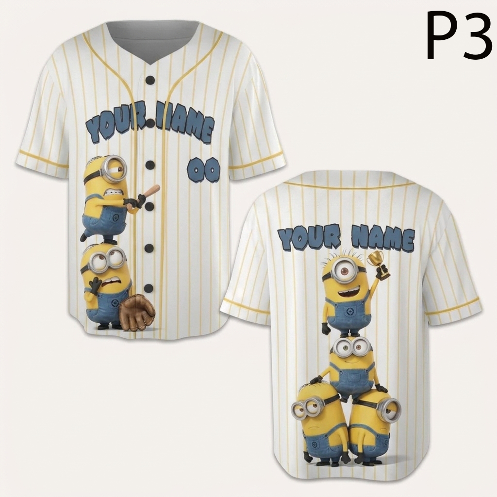 Personalized Baseball Jersey — Custom Name Number Cartoon Character Jersey — Funny Baseball Fan Gift - Custom Fan Apparel Image 5