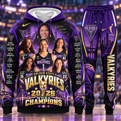 Golden State Valkyries Women’s Basketball Fan Set — Hoodie & Sweatpants | WNBA Champions 2026