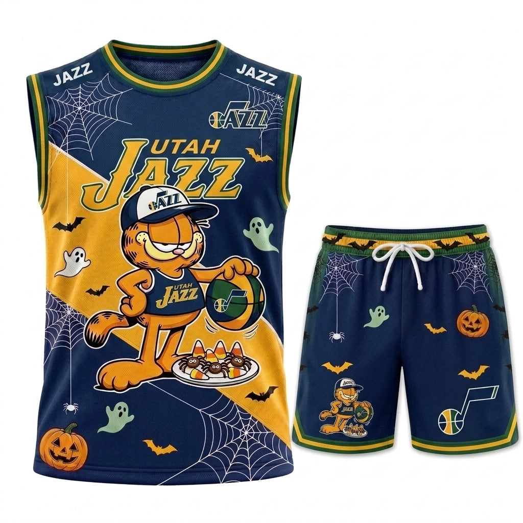 Halloween Basketball Jersey And Shorts Set — Cartoon Cat Sport Fan Outfit | 30 Teams Available - Custom Fan Apparel Image 19