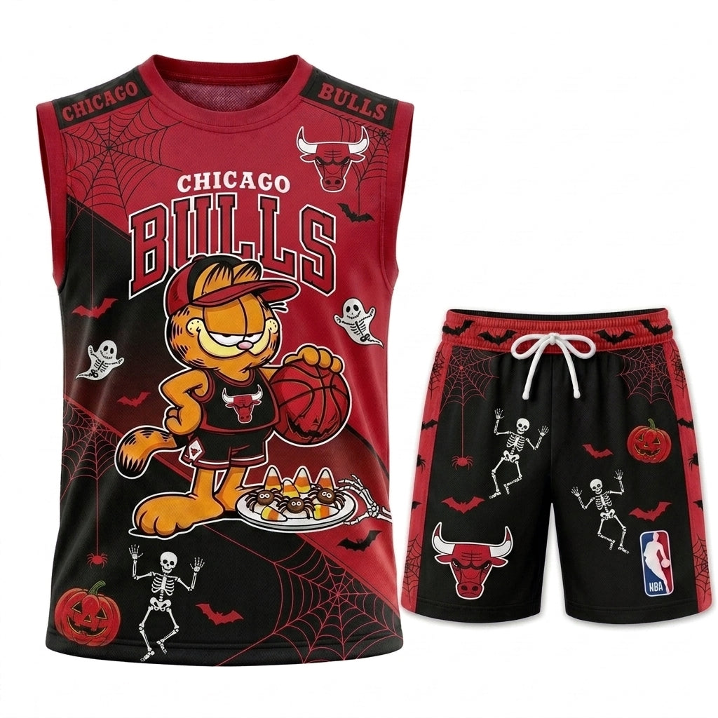 Halloween Basketball Jersey And Shorts Set — Cartoon Cat Sport Fan Outfit | 30 Teams Available - Custom Fan Apparel Image 11