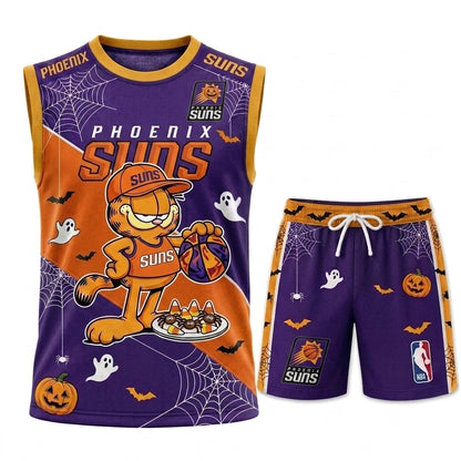 Halloween Basketball Jersey And Shorts Set — Cartoon Cat Sport Fan Outfit | 30 Teams Available - Custom Fan Apparel Image 15