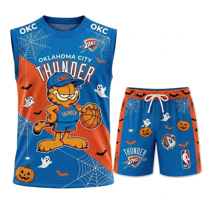 Halloween Basketball Jersey And Shorts Set — Cartoon Cat Sport Fan Outfit | 30 Teams Available - Custom Fan Apparel Image 17