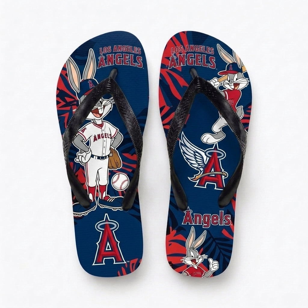 Cartoon Rabbit Baseball Flip Flops — Sport Fan Sandals | 30 Teams Available - Custom Fan Apparel Image 16