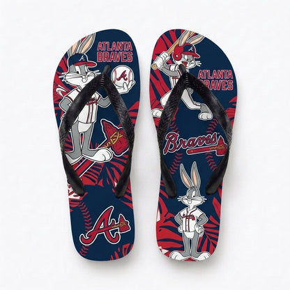Cartoon Rabbit Baseball Flip Flops — Sport Fan Sandals | 30 Teams Available - Custom Fan Apparel Image 19