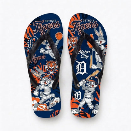 Cartoon Rabbit Baseball Flip Flops — Sport Fan Sandals | 30 Teams Available - Custom Fan Apparel Image 12