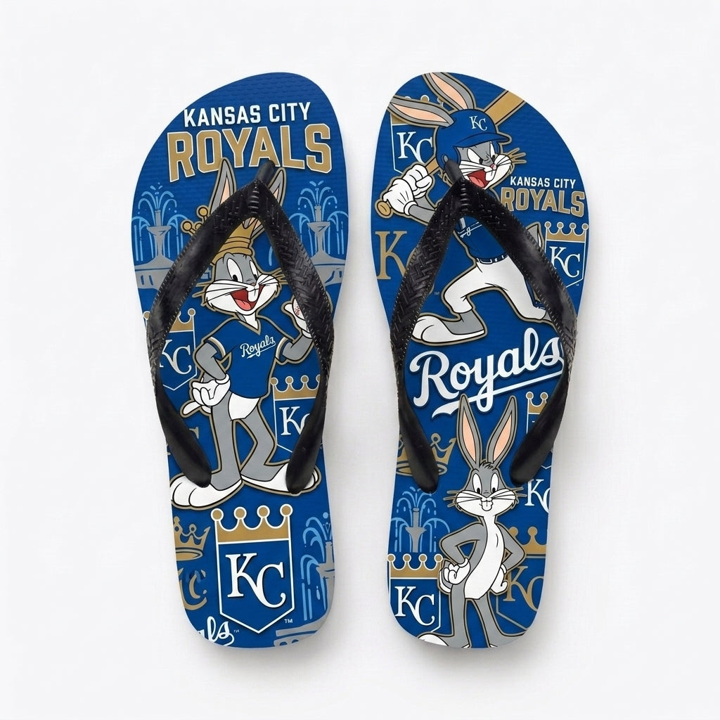 Cartoon Rabbit Baseball Flip Flops — Sport Fan Sandals | 30 Teams Available - Custom Fan Apparel Image 13