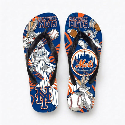 Cartoon Rabbit Baseball Flip Flops — Sport Fan Sandals | 30 Teams Available - Custom Fan Apparel Image 20