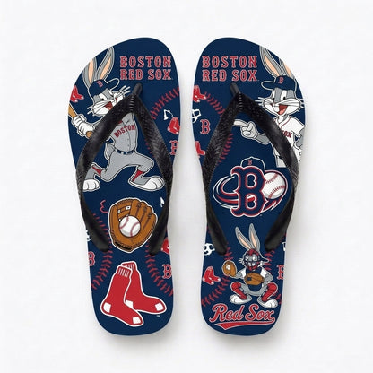 Cartoon Rabbit Baseball Flip Flops — Sport Fan Sandals | 30 Teams Available - Custom Fan Apparel Image 8