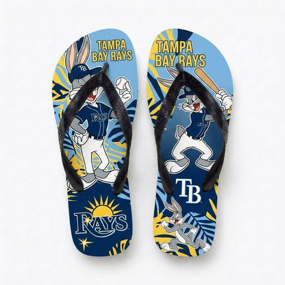 Cartoon Rabbit Baseball Flip Flops — Sport Fan Sandals | 30 Teams Available - Custom Fan Apparel Image 9