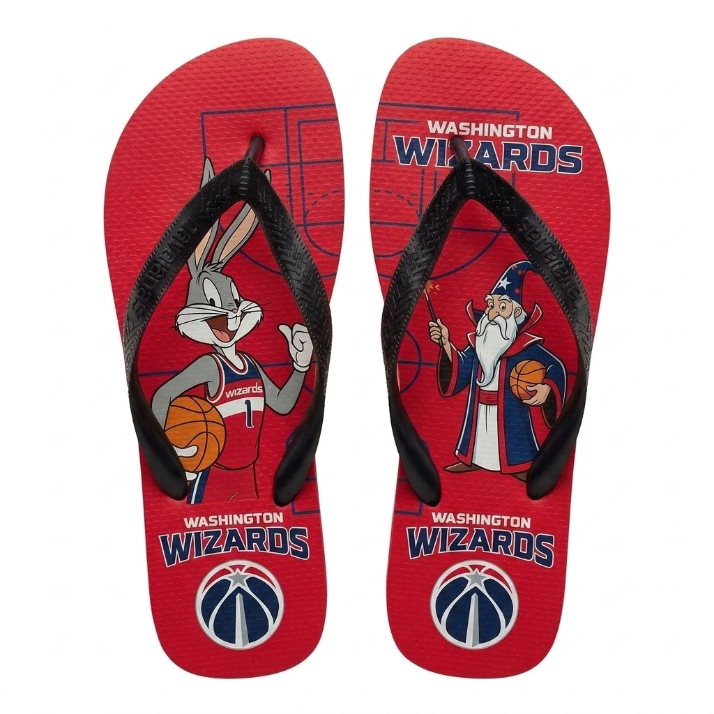 Cartoon Beagle Basketball Flip Flops — Sport Fan Sandals | 30 Teams Available - Custom Fan Apparel Image 15