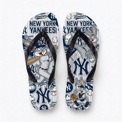Cartoon Rabbit Baseball Flip Flops — Sport Fan Sandals | 30 Teams Available - Custom Fan Apparel Image 5