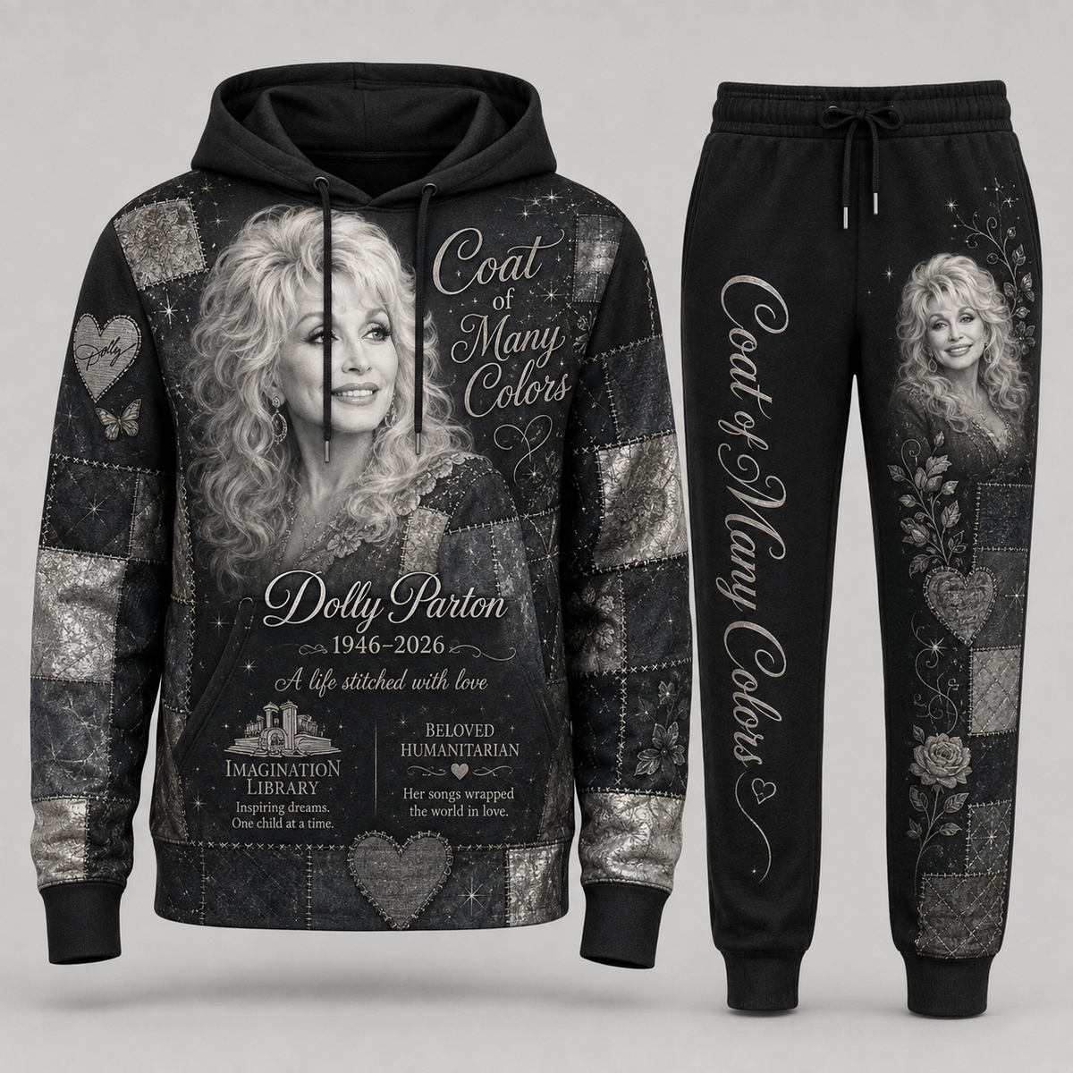 Country Music Legend Memorial Set — Hoodie & Sweatpants | Vintage Tribute Style