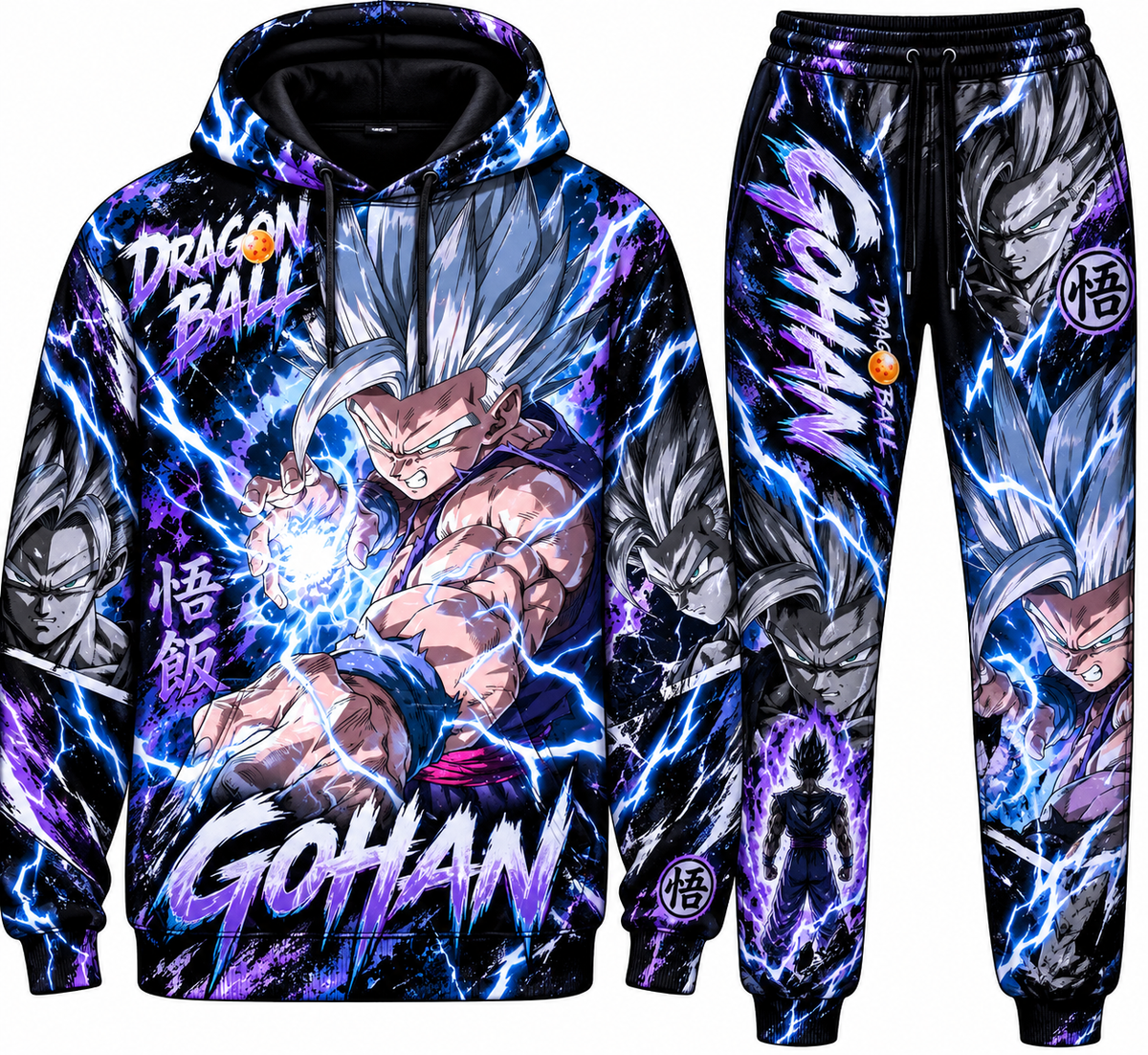 Son Gohan Transformation Fan Set — Dragon Ball Hoodie & Sweatpants