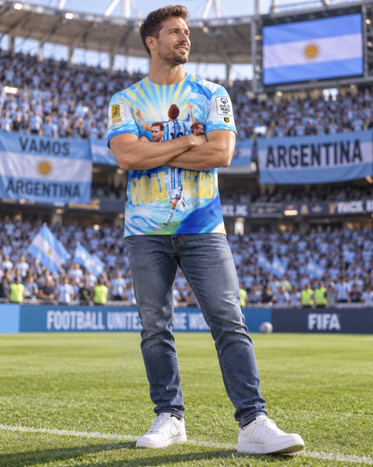 Argentina GOAT Soccer Graphic Hoodie, Football Legend Sweatshirt, Blue Champion T-Shirt, Zip Hoodie & Polo Fan Shirt