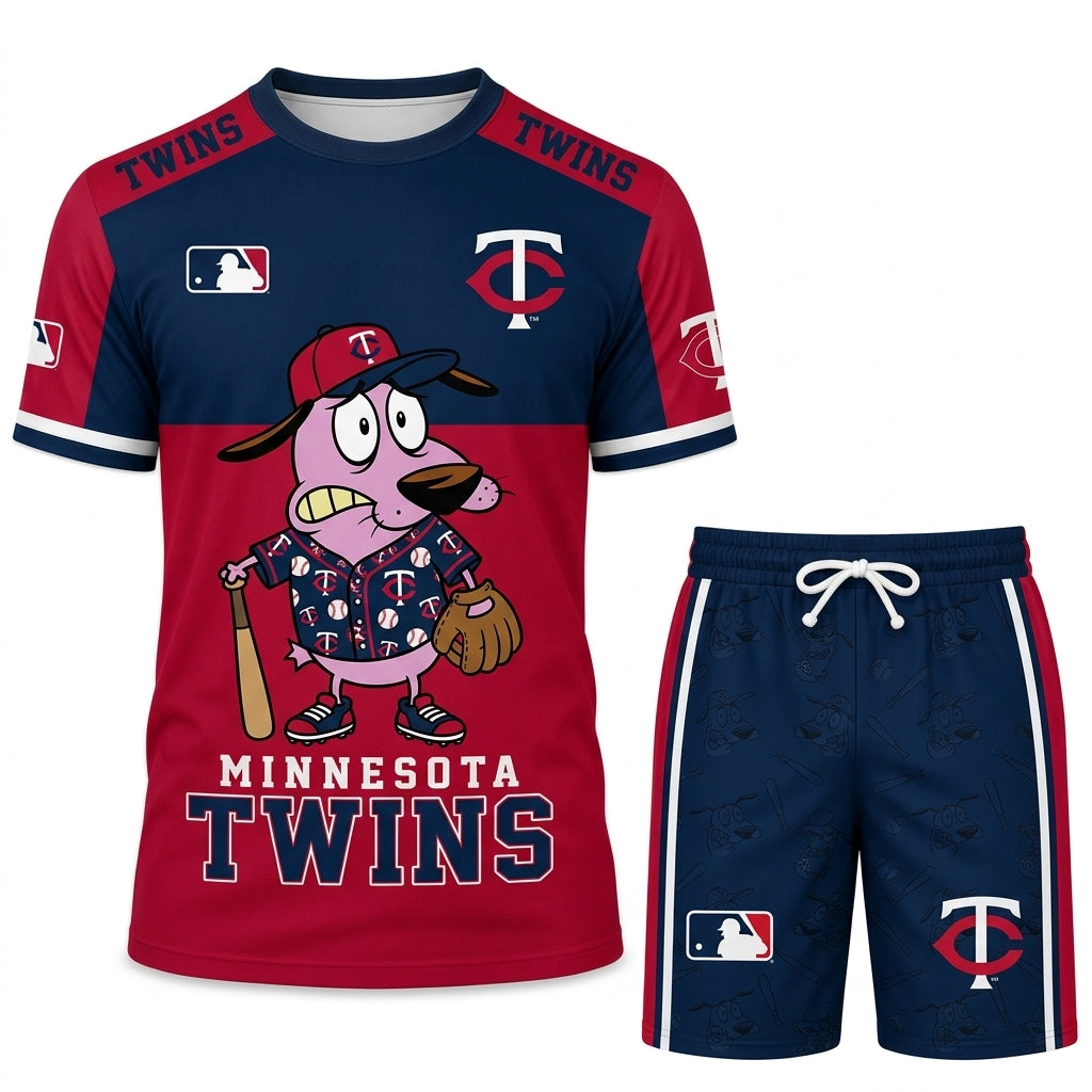 Sport Fan Set T-Shirt + Shorts — Cartoon Dog Baseball Inspired Outfit | All 30 Teams Available