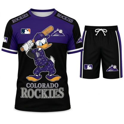 Cartoon Duck Baseball Fan T-Shirt And Shorts Set — Sport Outfit Combo | 30 Teams Available - Custom Fan Apparel Image 17
