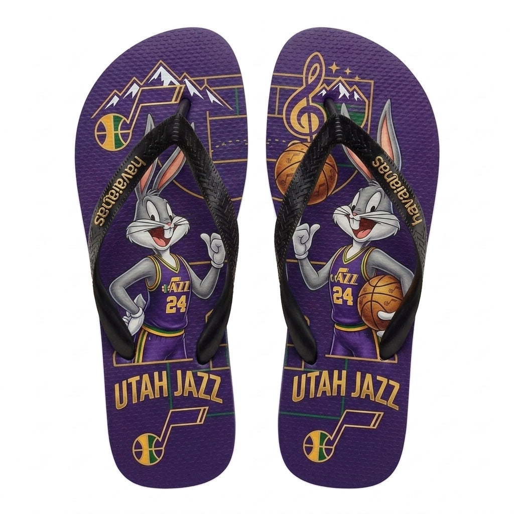 Cartoon Beagle Basketball Flip Flops — Sport Fan Sandals | 30 Teams Available - Custom Fan Apparel Image 20