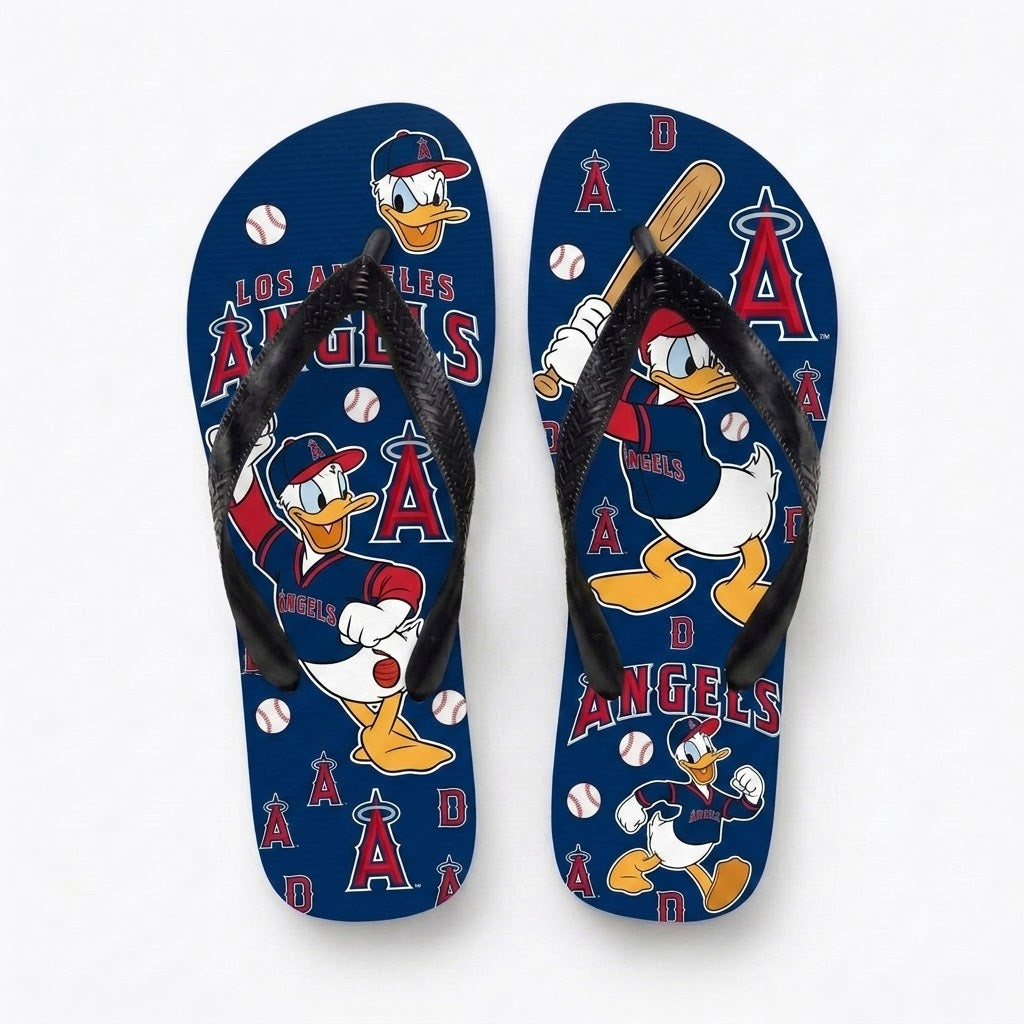 Cartoon Duck Baseball Flip Flops — Sport Fan Sandals | 30 Teams Available - Custom Fan Apparel Image 16