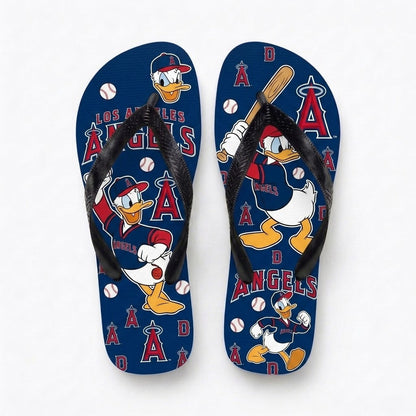 Cartoon Duck Baseball Flip Flops — Sport Fan Sandals | 30 Teams Available - Custom Fan Apparel Image 16