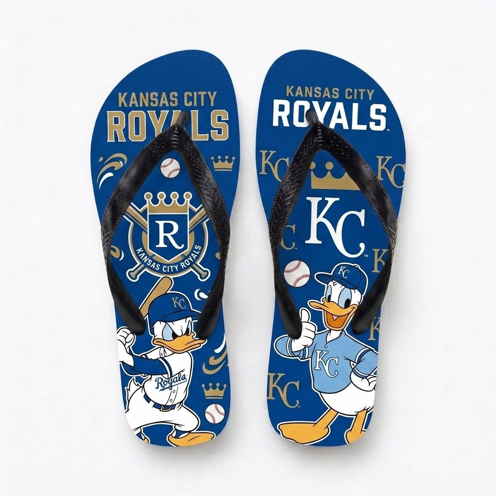 Cartoon Duck Baseball Flip Flops — Sport Fan Sandals | 30 Teams Available - Custom Fan Apparel Image 13