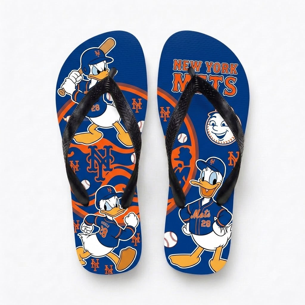 Cartoon Duck Baseball Flip Flops — Sport Fan Sandals | 30 Teams Available - Custom Fan Apparel Image 20