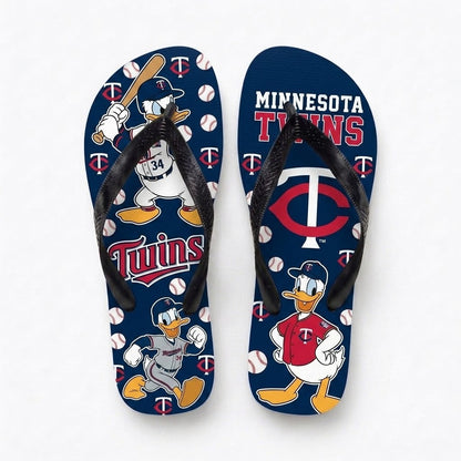 Cartoon Duck Baseball Flip Flops — Sport Fan Sandals | 30 Teams Available - Custom Fan Apparel Image 14