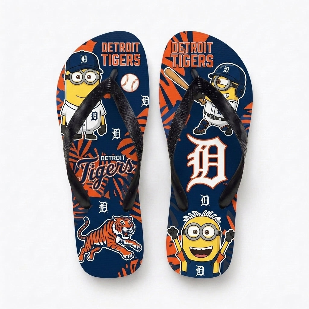 Cartoon Yellow Character Baseball Flip Flops — Sport Fan Sandals | 30 Teams Available - Custom Fan Apparel Image 11