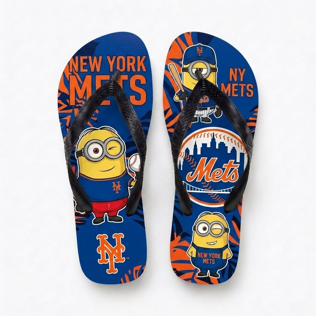Cartoon Yellow Character Baseball Flip Flops — Sport Fan Sandals | 30 Teams Available - Custom Fan Apparel Image 19