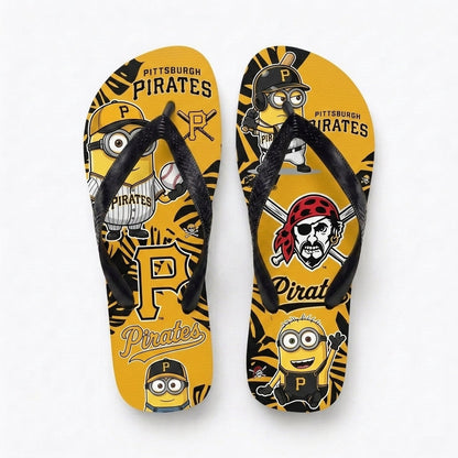 Cartoon Yellow Character Baseball Flip Flops — Sport Fan Sandals | 30 Teams Available
