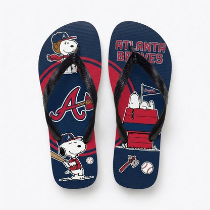 Cartoon Beagle Baseball Flip Flops — Sport Fan Sandals | 30 Teams Available - Custom Fan Apparel Image 18