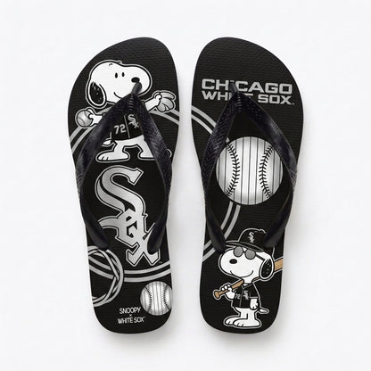 Cartoon Beagle Baseball Flip Flops — Sport Fan Sandals | 30 Teams Available - Custom Fan Apparel Image 2