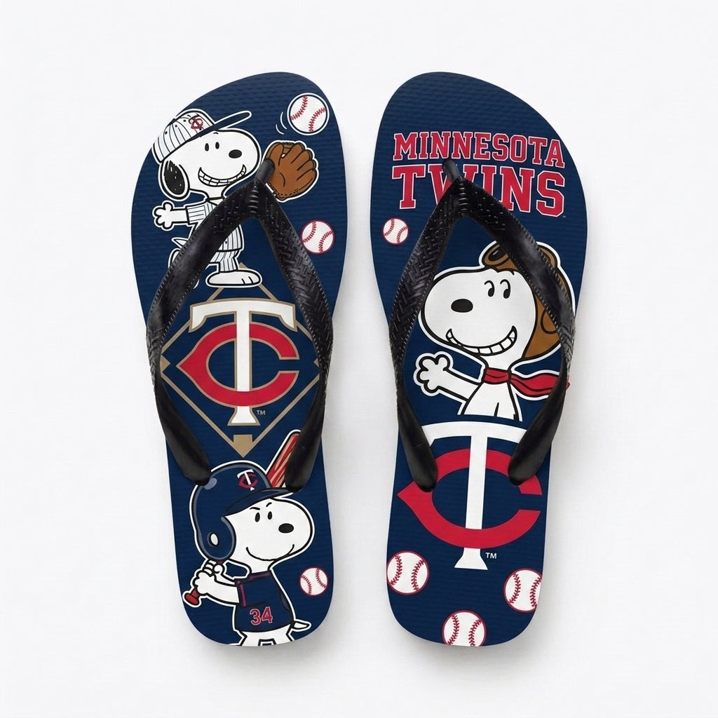 Cartoon Beagle Baseball Flip Flops — Sport Fan Sandals | 30 Teams Available - Custom Fan Apparel Image 13