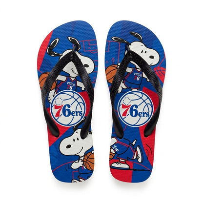 Cartoon Beagle Basketball Flip Flops — Sport Fan Sandals | 30 Teams Available - Custom Fan Apparel Image 4
