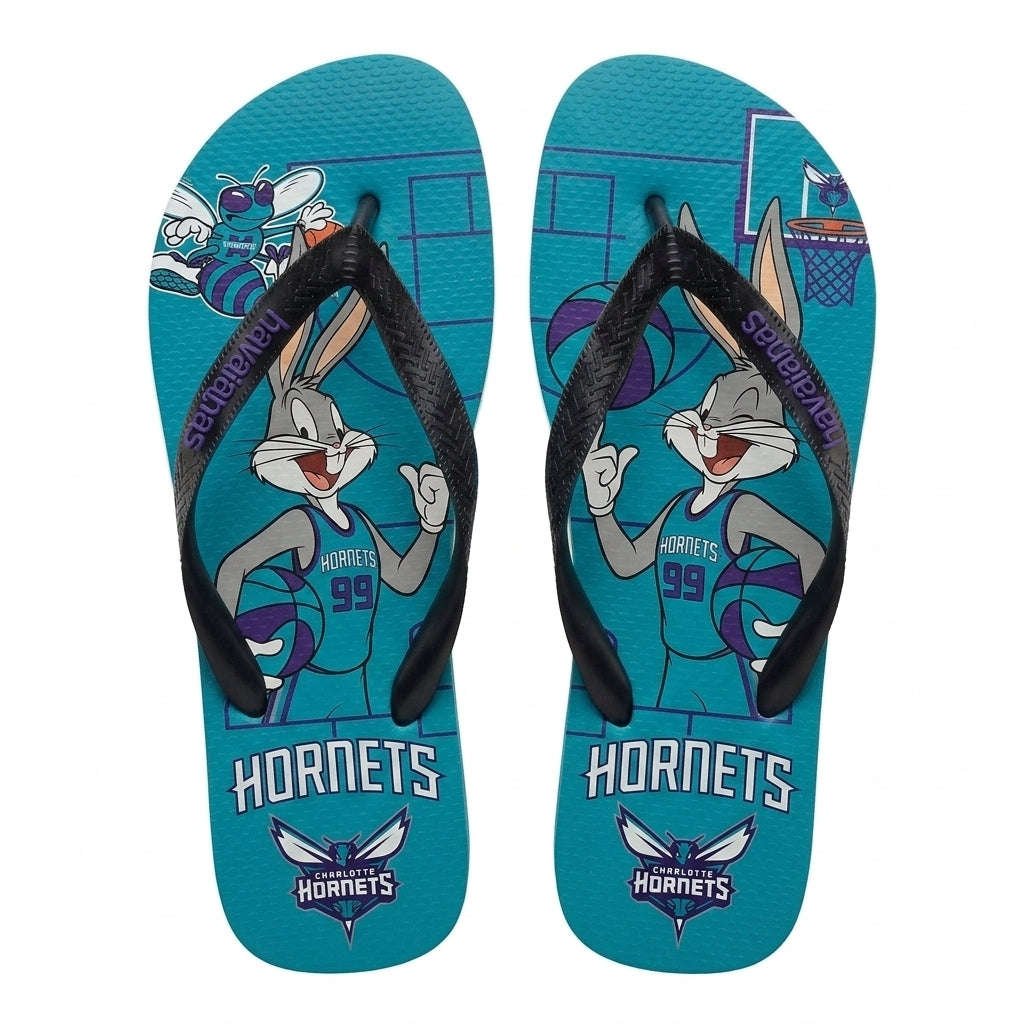 Cartoon Beagle Basketball Flip Flops — Sport Fan Sandals | 30 Teams Available - Custom Fan Apparel Image 12