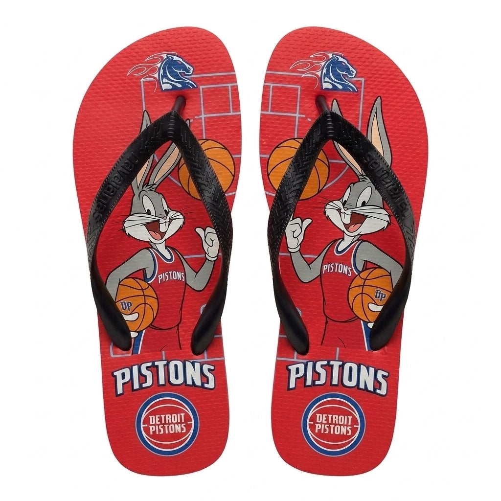 Cartoon Beagle Basketball Flip Flops — Sport Fan Sandals | 30 Teams Available - Custom Fan Apparel Image 8