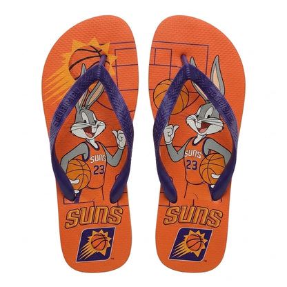 Cartoon Beagle Basketball Flip Flops — Sport Fan Sandals | 30 Teams Available