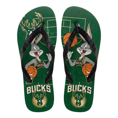 Cartoon Beagle Basketball Flip Flops — Sport Fan Sandals | 30 Teams Available - Custom Fan Apparel Image 10