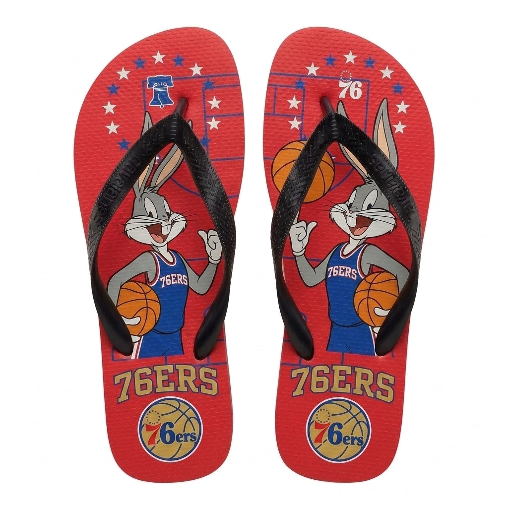 Cartoon Beagle Basketball Flip Flops — Sport Fan Sandals | 30 Teams Available - Custom Fan Apparel Image 4
