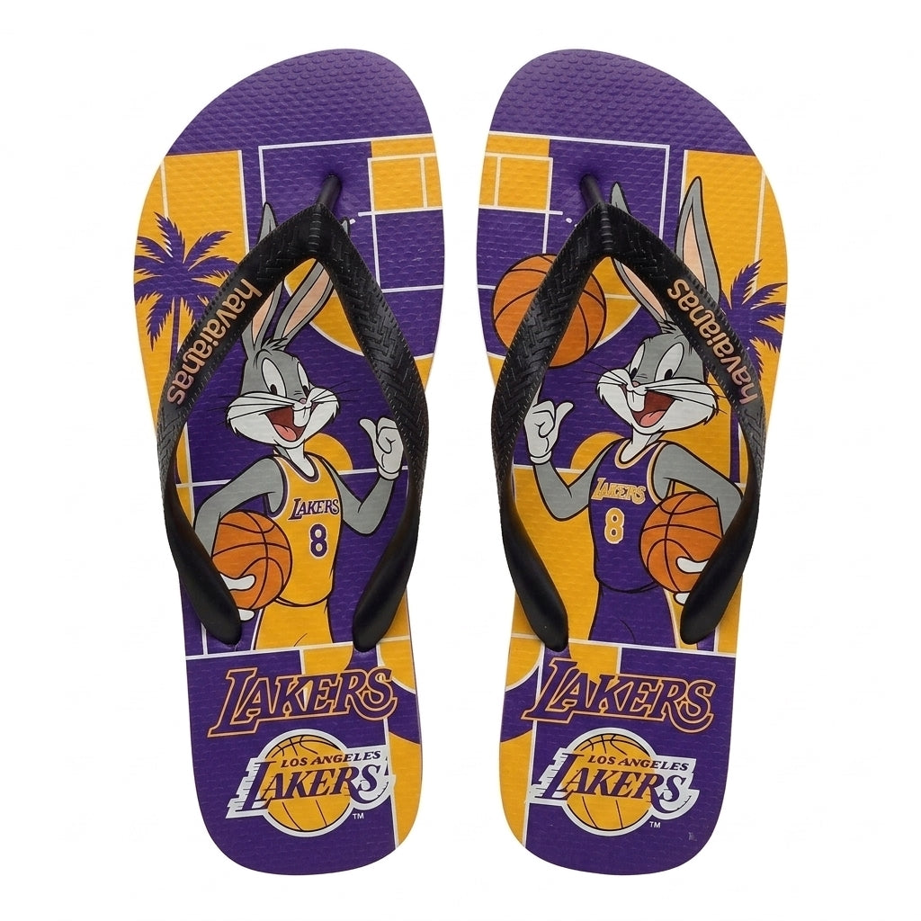 Cartoon Beagle Basketball Flip Flops — Sport Fan Sandals | 30 Teams Available