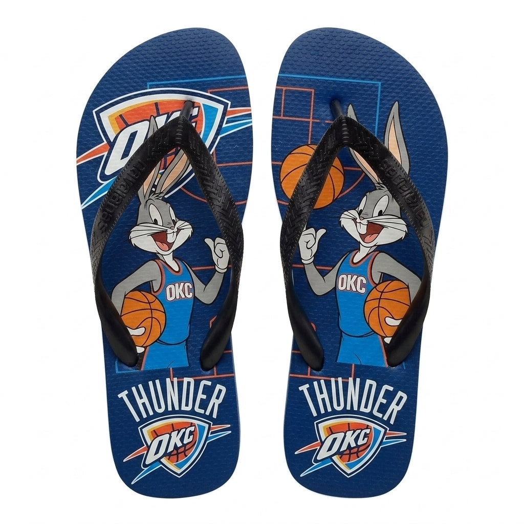 Cartoon Beagle Basketball Flip Flops — Sport Fan Sandals | 30 Teams Available - Custom Fan Apparel Image 18