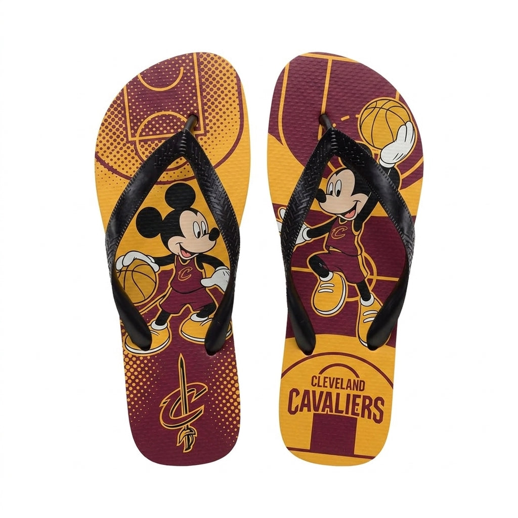 Cartoon Mouse Basketball Flip Flops — Sport Fan Sandals | 30 Teams Available - Custom Fan Apparel Image 7