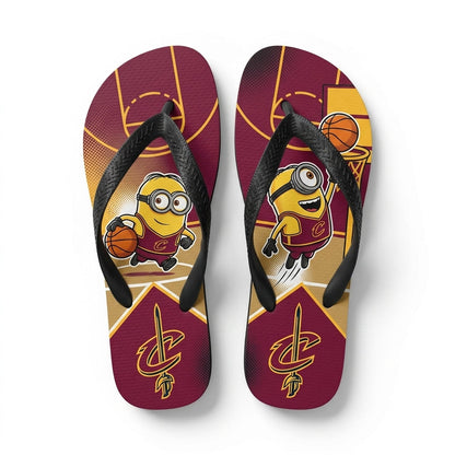 Cartoon Yellow Character Basketball Flip Flops — Sport Fan Sandals | 30 Teams Available - Custom Fan Apparel Image 7