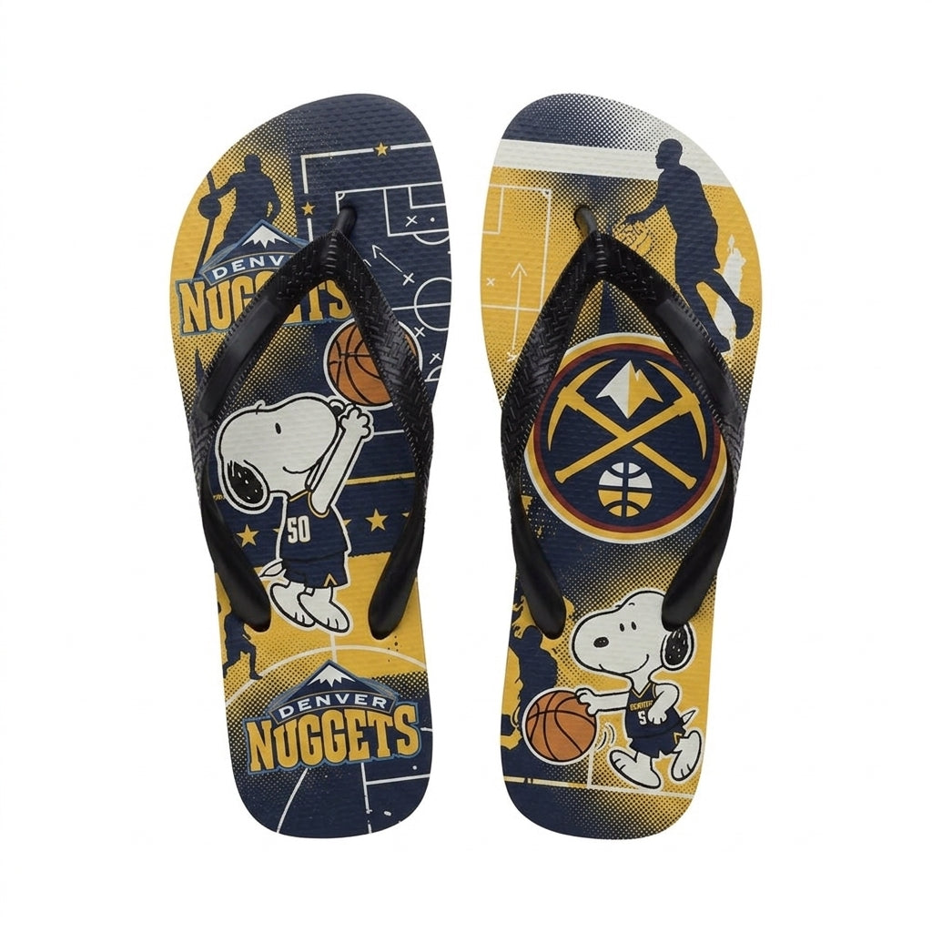Cartoon Beagle Basketball Flip Flops — Sport Fan Sandals | 30 Teams Available - Custom Fan Apparel Image 16