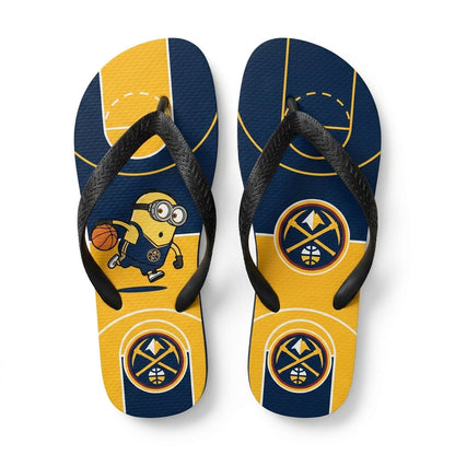 Cartoon Yellow Character Basketball Flip Flops — Sport Fan Sandals | 30 Teams Available - Custom Fan Apparel Image 16