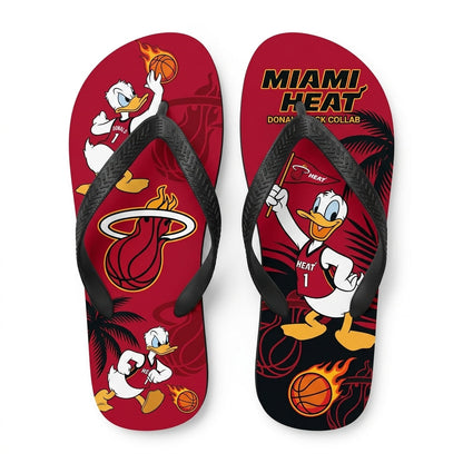 Cartoon Duck Basketball Flip Flops — Sport Fan Sandals | 30 Teams Available - Custom Fan Apparel Image 13